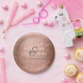 Rose Gold - Rosa Rosa Foil Moderne Hochzeit Pappteller (Party)