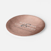 Rose Gold - Rosa Rosa Foil Moderne Hochzeit Pappteller (Schrägansicht)