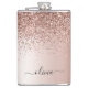 Rose Gold - Rosa Rosa Glitzer Metal Monogramm Name