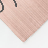 Rose Gold - Rosa Rosa Glitzer Metal Monogramm Name Fleecedecke (Ecke)