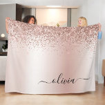 Rose Gold - Rosa Rosa Glitzer Metal Monogramm Name Fleecedecke<br><div class="desc">Rose Gold - Rosa Imitat verfärben Metallkerze Glitzer gebürsteter Monogramm Name und anfängliches Fleece Blanket. Das macht den perfekten 16 Geburtstag,  Hochzeit,  Brautparty,  Jubiläum,  Babydusche oder Junggeselinnen-Abschied Geschenk für jemanden,  der Lieben glamourösen Luxus und schicke Stile.</div>