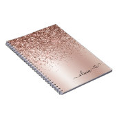 Rose Gold - Rosa Rosa Glitzer Notizblock (Rechte Seite)
