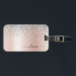 Rose Gold - Rosa Rosa Glitzer Silber Monogramm Gepäckanhänger<br><div class="desc">Rose Gold - Rosa- und Silberne Imitate Foil metallic sparkle Glitzer gebürstete Metal Monogram Name und Initial Bag oder Gepäckmarke. Das macht den perfekten 16 Geburtstag,  Hochzeit,  Brautparty,  Jubiläum,  Babydusche oder Junggeselinnen-Abschied Geschenk für jemanden,  der Lieben glamourösen Luxus und schicke Stile.</div>