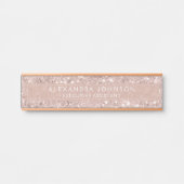 Rose Gold - Rosa Rosa Glitzer Sparkle Moderner Chi Türschild (Vorderseite )