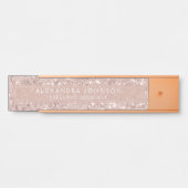 Rose Gold - Rosa Rosa Glitzer Sparkle Moderner Chi Türschild (Vorderseite )