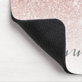 Rose Gold Rosa Rosa Glitzer Sparkor Ihr Name Mousepad (Ecke)