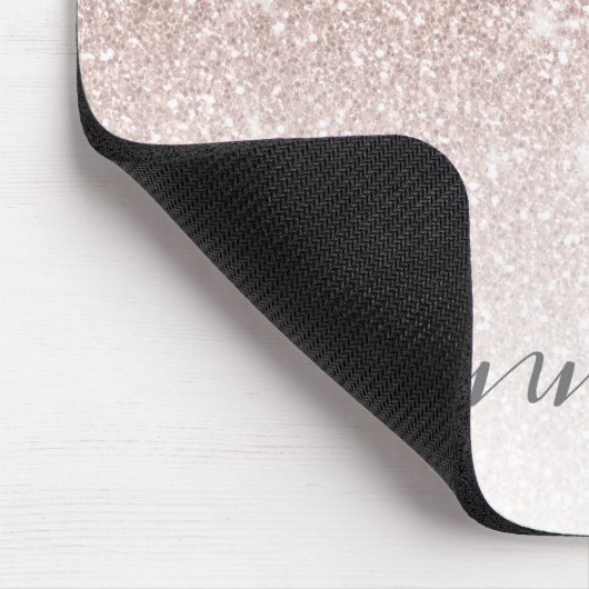 Rose Gold Rosa Rosa Glitzer Sparkor Ihr Name Mousepad (Ecke)