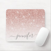 Rose Gold Rosa Rosa Glitzer Sparkor Ihr Name Mousepad (Mit Mouse)