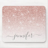Rose Gold Rosa Rosa Glitzer Sparkor Ihr Name Mousepad (Vorne)
