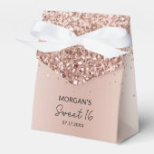 Rose Gold - Rosa Rosa Glitzer Sweet 16 Birthday Geschenkschachtel (Vorderseite)