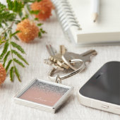 Rose Gold Rosa Rosa Silberne Glitzer Monogram Girl Schlüsselanhänger (Seite)