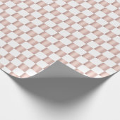 Rose-Gold-Rosa-Schachbrettmuster Geschenkpapier (Ecke)