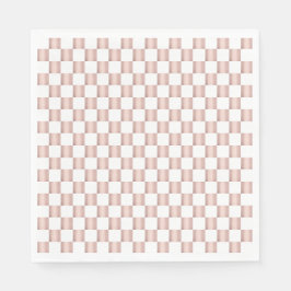 Rose-Gold-Rosa-Schachbrettmuster Serviette