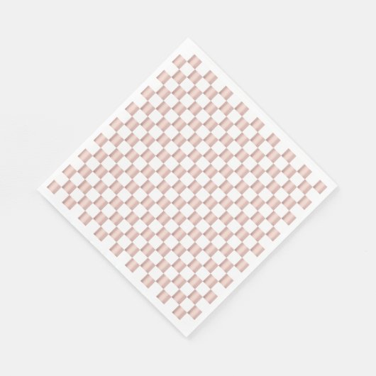 Rose-Gold-Rosa-Schachbrettmuster Serviette (Ecke)