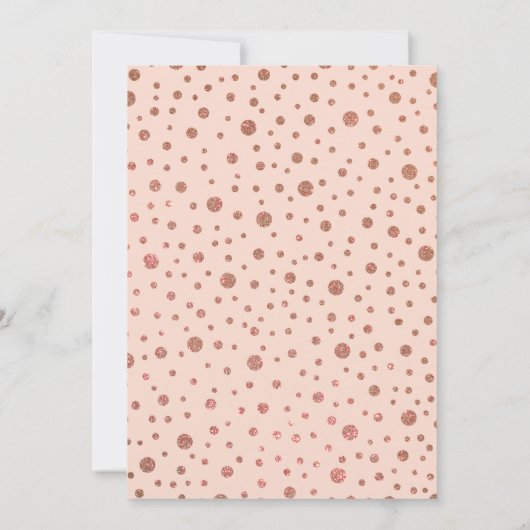 Rose Gold Rosa Schmetterling Glitzer Confetti Swee Einladung (Rückseite)