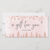 Rose Gold Rosa Schnee Pink Logo Geschenkgutschein (Vorderseite)