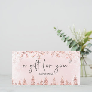 Rose Gold Rosa Schnee Pink Logo Geschenkgutschein