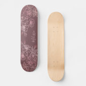 Rose Gold Rosa Schwarz Rosa Schwarzweißrosa Monogr Skateboard (Vorderseite)