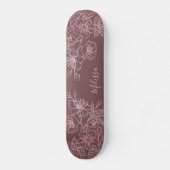 Rose Gold Rosa Schwarz Rosa Schwarzweißrosa Monogr Skateboard (Vorderseite)