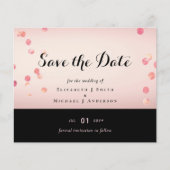 Rose Gold Rosa Schwarzer Glitzer Foil Look WEDING (Vorderseite)