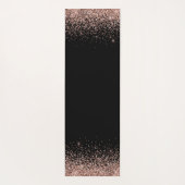 Rose Gold Rosa Schwarzer Glitzer Monogram Girl Yogamatte (Rückseite)