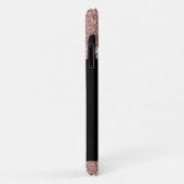 Rose Gold Rosa Schwarzer Glitzer Monogramm Case-Mate iPhone Hülle (Hinten/Rechts)