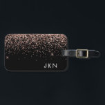 Rose Gold Rosa Schwarzer Glitzer Monogramm Gepäckanhänger<br><div class="desc">Rose Gold - Schwarz Rosa und Schwarz Sparkle Glitzer Monogramm Name und Anfangskissen. Das Kissen macht den perfekten 16 Geburtstag,  Hochzeit,  Brautparty,  Babydusche oder Junggeselinnen-Abschied Geschenk für jemanden,  der sein Zimmer stilvoll dekoriert.</div>