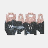 Rose Gold Rosa Schwarzer Marmor Glitzer Staubmonog Geschenkschachtel (Ungefaltet)