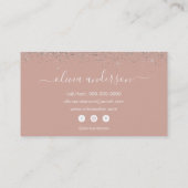 Rose Gold Rosa Silberfarben Glitzer Haarfärbemitte Visitenkarte (Rückseite)