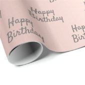 Rose Gold Rosa Silberne Tropfen Geburtstag Geschenkpapier (Rolleneckpunkt)