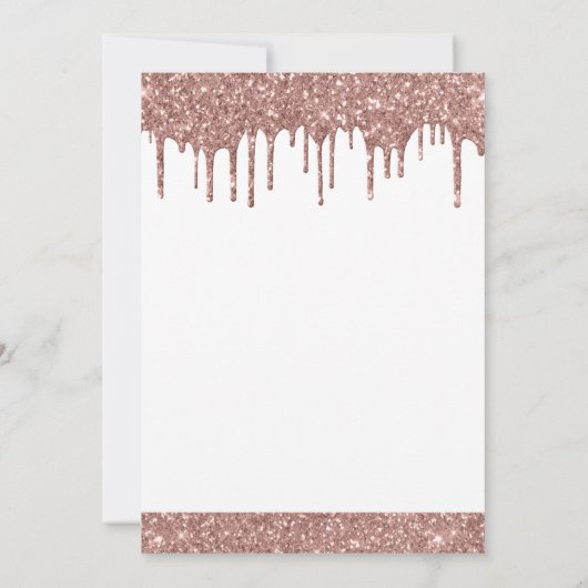 Rose Gold Rosa Sparkle Glitzer jedes Alter Geburts Einladung (Rückseite)