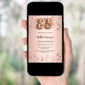 Rose Gold Rosa Stars zum 85. Einladung