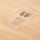 Rose Gold Rosa Sterne zum 85. Acryleinladungen (Ablage )