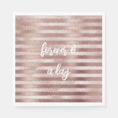 Rose Gold Rosa Streifen Glitz Brautparty Serviette (Vorderseite)