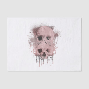 Rose Gold Rosa Totenkopf Tröpfchen Tinte Grafik Pa Seidenpapier