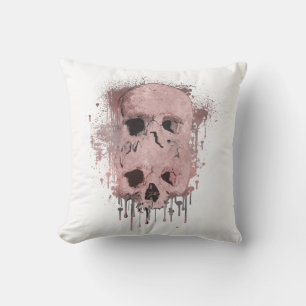 Rose Gold Rosa Totenkopf-Tröpfchen-Tintenfleck Gra Kissen
