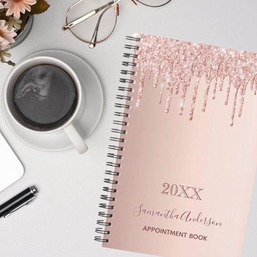 Rose Gold Rosa Tropfen Terminkalender 2025 Planer