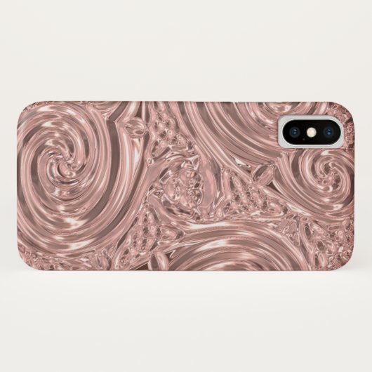 Rose gold Rosa viktorianische Jugendstil Case-Mate iPhone Hülle (Rückseite (Horizontal))