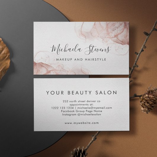 Rose Gold Rosa Visitenkarte