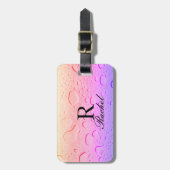 Rose Gold Rosa Wassertropfen Ombre Custom Abstrakt Gepäckanhänger (Vorderseite vertikal)