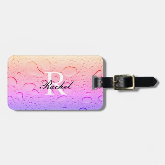 Rose Gold Rosa Wassertropfen Ombre Custom Modern Gepäckanhänger (Vorderseite horizontal)