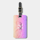 Rose Gold Rosa Wassertropfen Ombre Custom Modern Gepäckanhänger (Vorderseite vertikal)