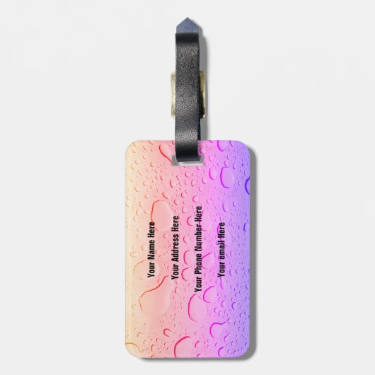 Rose Gold Rosa Wassertropfen Ombre Custom Modern Gepäckanhänger (Rückseite vertikal)