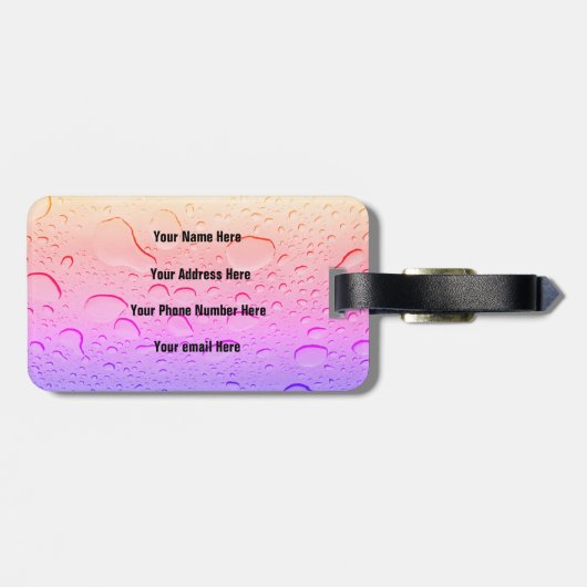 Rose Gold Rosa Wassertropfen Ombre Custom Modern Gepäckanhänger (Rückseite horizontal)