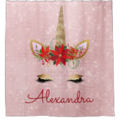Rose Gold - Rosa Weihnachtscreme Duschvorhang (Vorderseite)