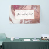 Rose Gold Rosa Weiß gestrichen Girly Abstrakt Marm Banner (Messeveranstaltung)