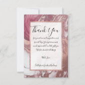 Rose Gold Rosa Weiß gestrichen Girly Abstrakt Marm Dankeskarte (Vorderseite)