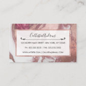 Rose Gold Rosa Weiß gestrichen Girly Abstrakt Marm Visitenkarte (Rückseite)