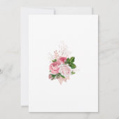 Rose Gold Rosa Weiße Blüte Elegante Moderne Hochze Einladung (Rückseite)