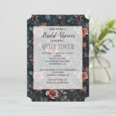 Rose Gold Rose Einladung (Stehend Vorderseite)